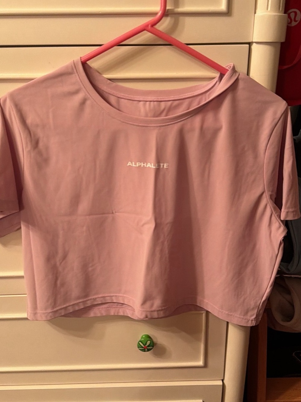 Alphalete Lilac Pink Short Sleeve Crop Top
